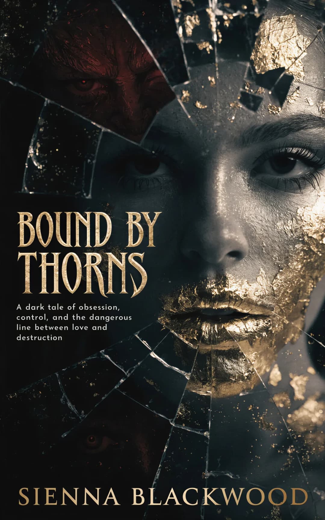 AI book cover generator Romance: cover design for "Bound by Thorns".