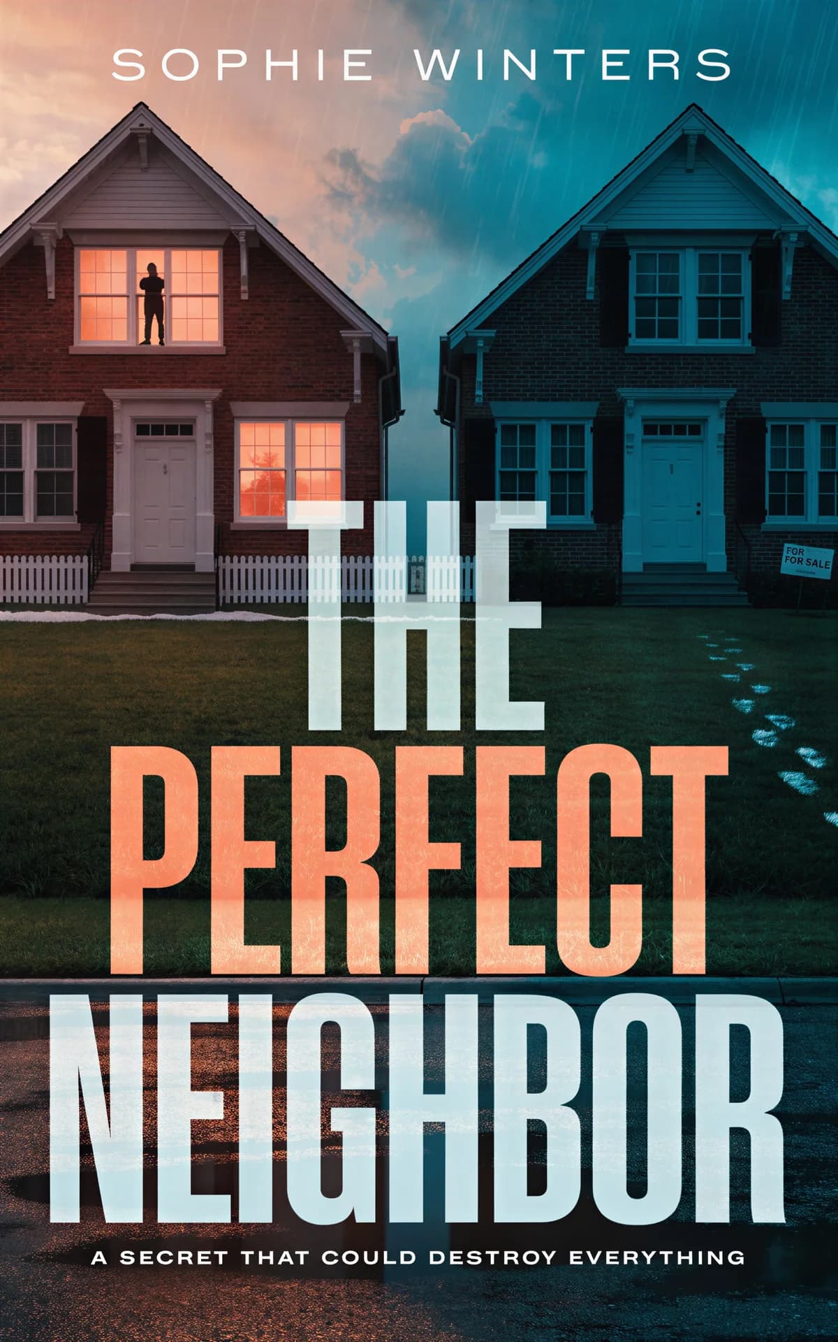 AI book cover generator Thriller: cover design for "The Perfect Neighbor".