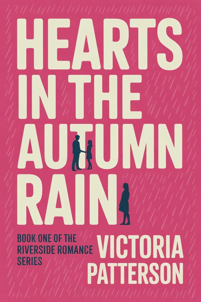 Romance book cover from Ideogram with clear title text but stylized character features.