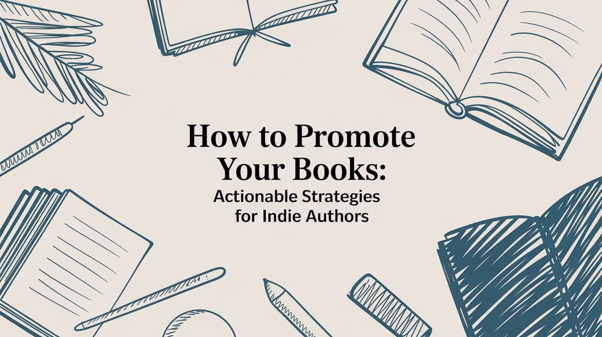 Indie author planning a book marketing campaign at a desk
