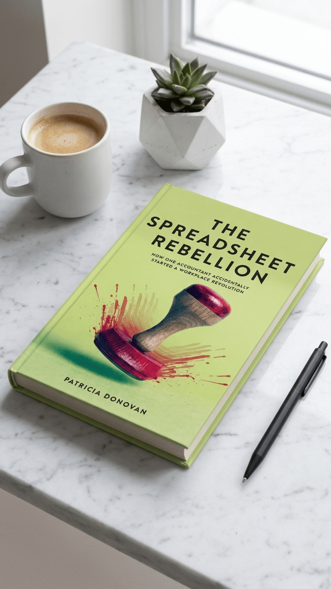 Book on desk mockup