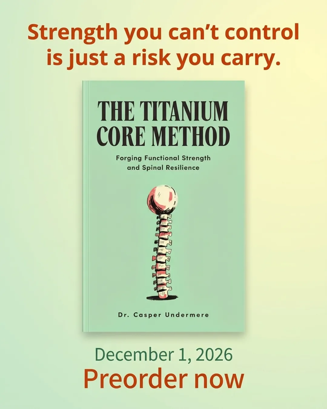 Preorder from the marketing kit of the sample book The Titanium Core Method