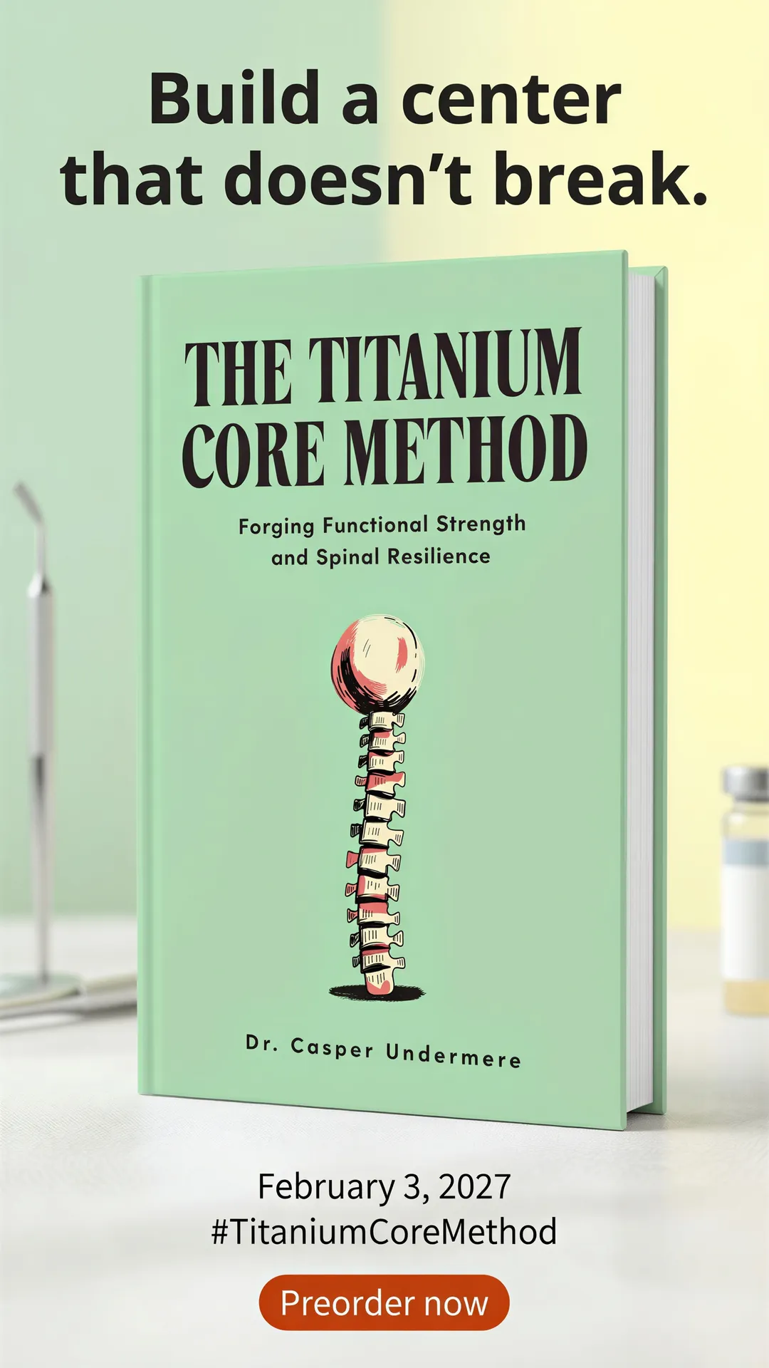 Mockup ad (story) from the marketing kit of the sample book The Titanium Core Method