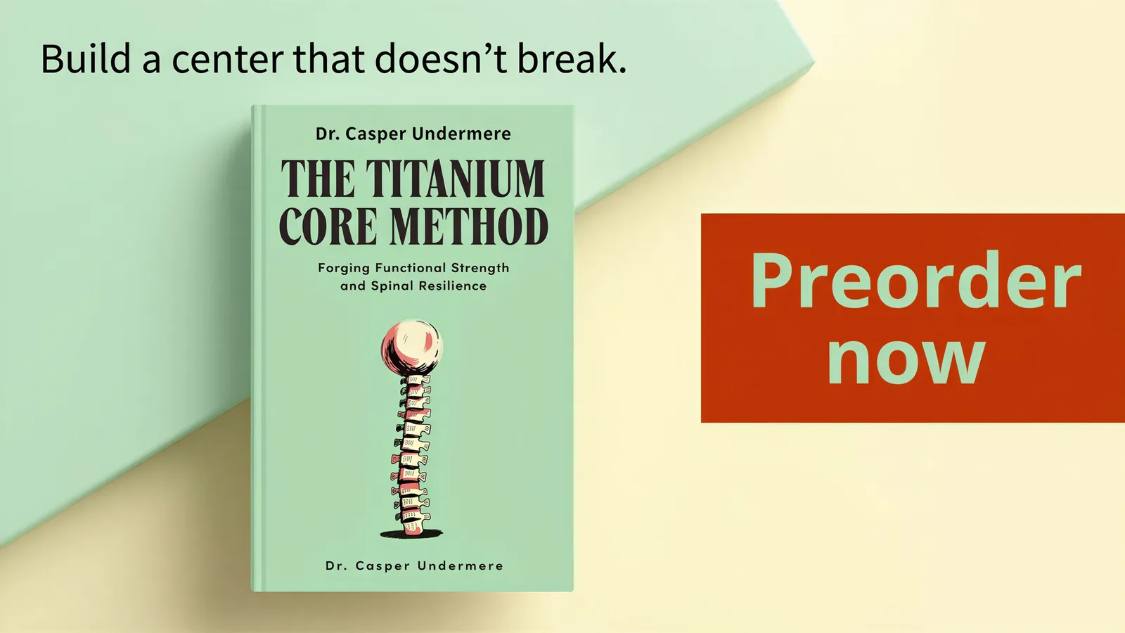 Website hero from the marketing kit of the sample book The Titanium Core Method