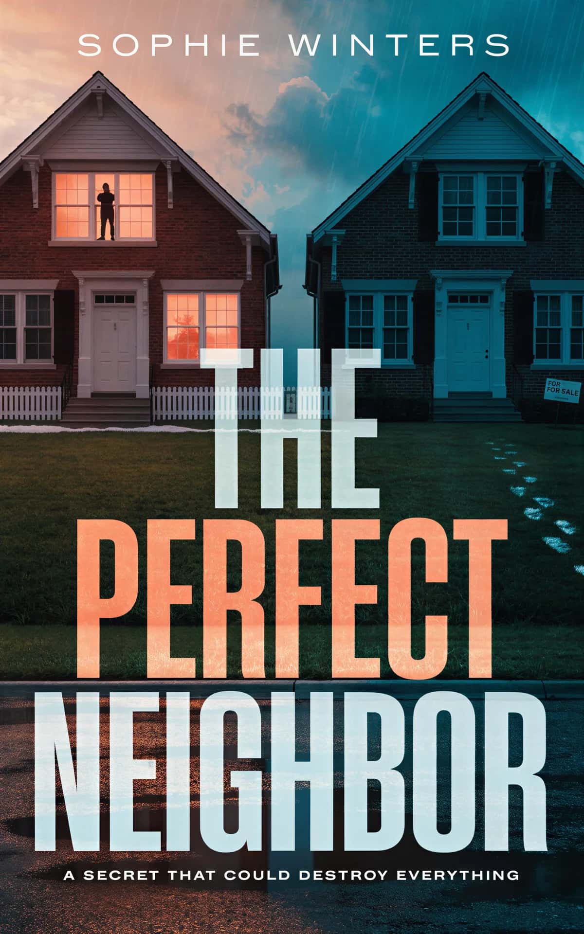 AI book cover generator Thriller: cover design for "The Perfect Neighbor".