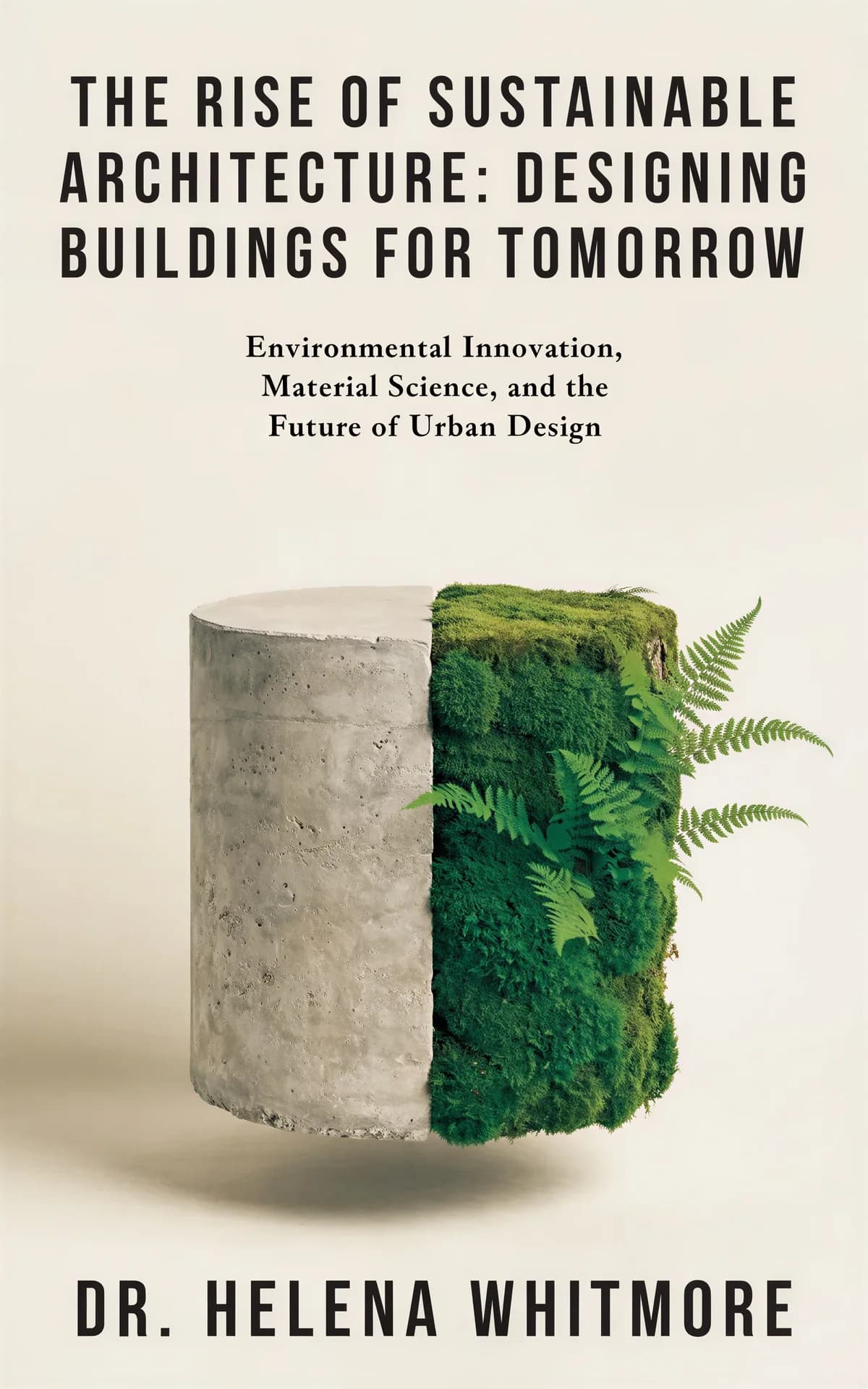 AI book cover generator Non-Fiction: cover design for "The Rise of Sustainable Architecture: Designing Buildings for Tomorrow".