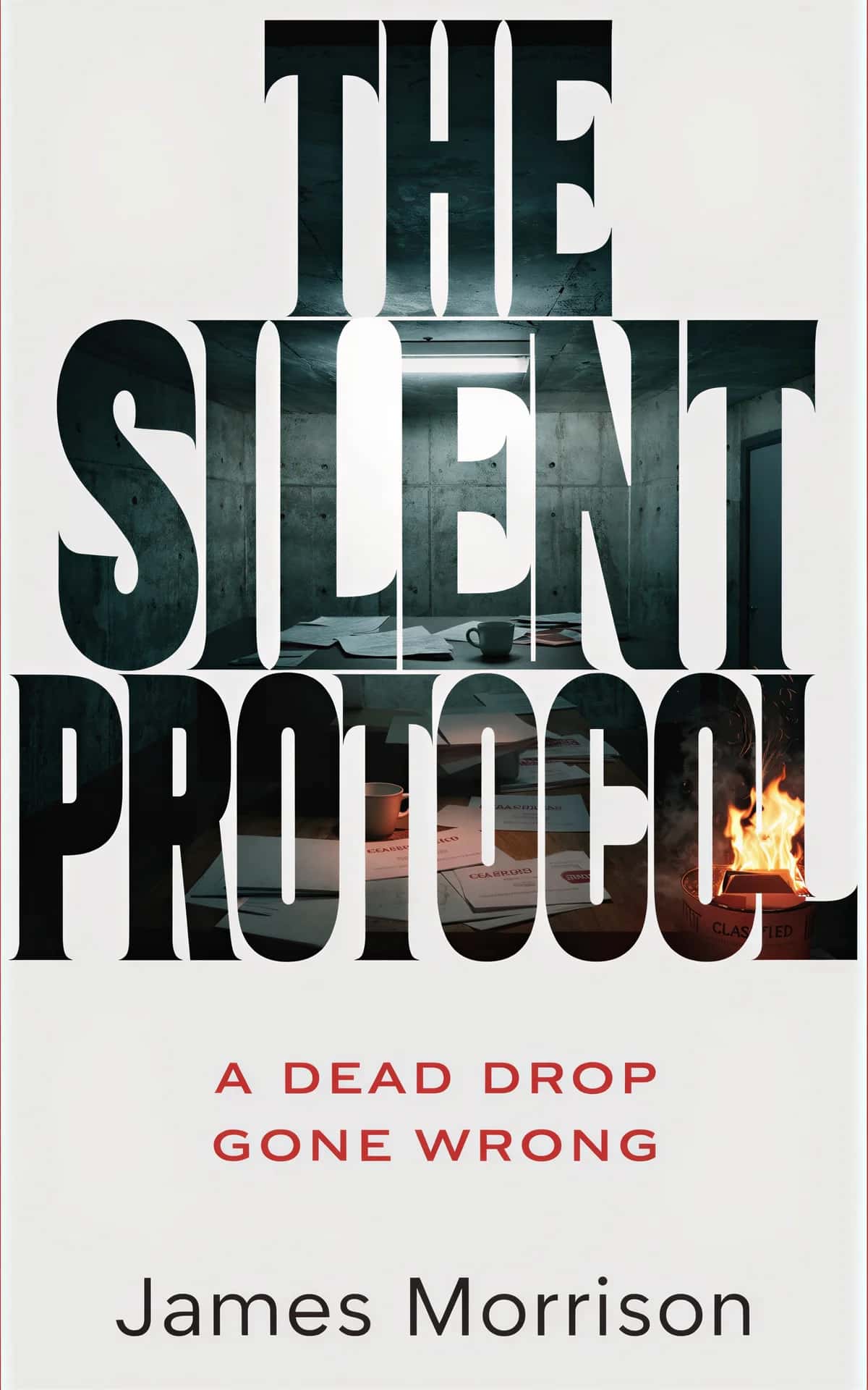 AI book cover generator Thriller: cover design for "The Silent Protocol".