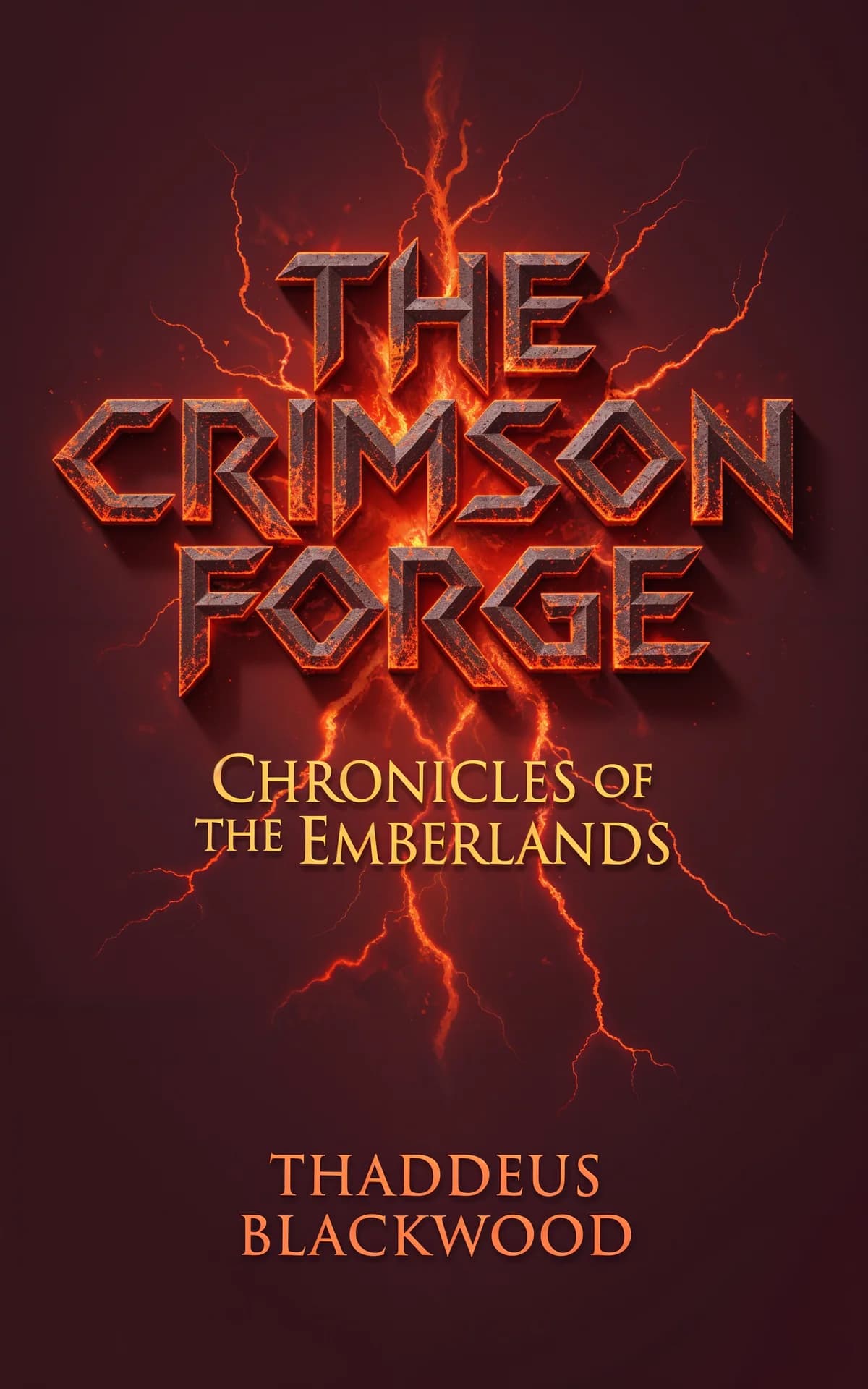 Fantasy book cover example — The Crimson Forge